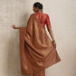 trueBrowns Brown Gold Lurex Ready To Wear Saree | Swadesiicart