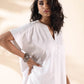 trueBrowns White Cotton Oversized Dress | Swadesiicart