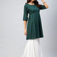 InWeave Women's Dark Green Short Anarkali Kurta - Swadesiicart