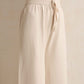 trueBrowns Ivory Woollen Flared Pants | Swadesiicart