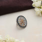 trueBrowns Silver Tone Circular Ring | Swadesiicart