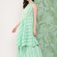 InWeave Women's Teal Kantha Striped Kurta Set - Swadesiicart