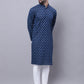 Even Apparels Blue Pure Cotton Kurta With Band Collar | Swadesiicart