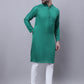 Even Apparels Green Kurta With Band Collar | Swadesiicart