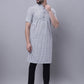 Even Apparels Multi Pure Cotton Short Sleeves Kurta With Band Collar | Swadesiicart