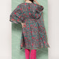 Ahalyaa Women Floral Printed Flared Sleeves Gotta Patti Crepe Kaftan Kurta | Swadesiicart