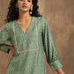 trueBrowns Light Green Bandhani Printed Silk Kurta Pant Set | Swadesiicart