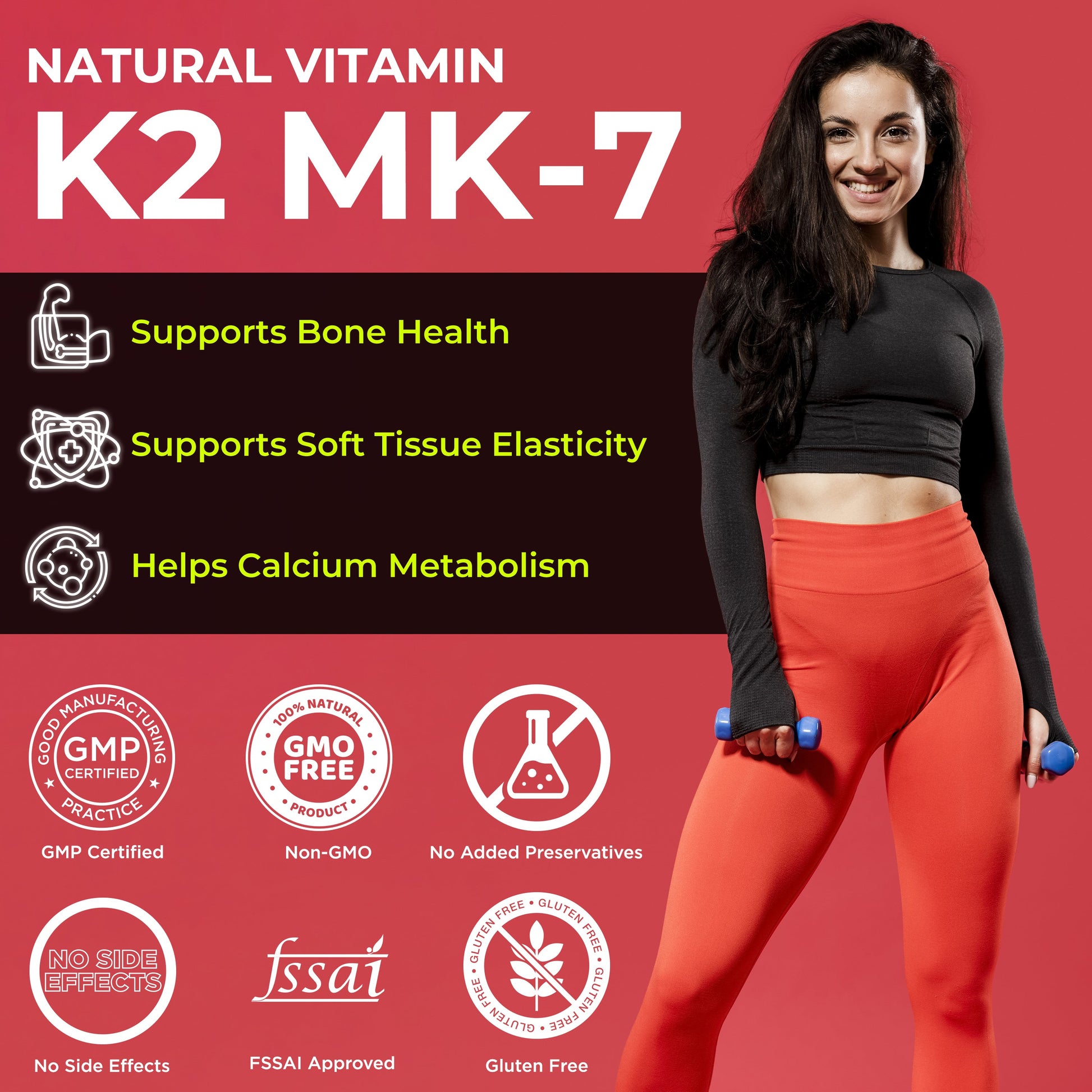 Health Veda Organics Vitamin K2 Capsules - Swadesiicart