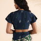 trueBrowns Blue Muslin Ikat Blouse | Swadesiicart