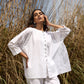 trueBrowns White Cotton Embroidered Relaxed Co-ord Set - Swadesiicart
