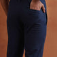 trueBrowns Men's Blue Cotton Twill Pants | Swadesiicart