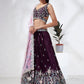 House of Panchhi Teal Pure Georgette Sequins And Thread Embroidery Lehenga Choli & Dupatta | Swadesiicart
