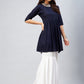 InWeave Women's Navy Blue Short Anarkali Kurta - Swadesiicart