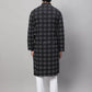 Even Apparels Black Pure Cotton Kurta With Band Collar | Swadesiicart