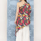 InWeave Women's Navy Bird Japanese Art Oneshoulder Top - Swadesiicart