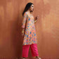 trueBrowns Orange Print Kurta Co-ord Set - Swadesiicart