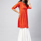 InWeave Women's Orange Short Anarkali Kurta - Swadesiicart