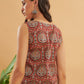 InWeave Maroon Mughal Kalamkari Top - Swadesiicart