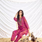 BulBul Ashka Chanderi Fuschia Co-Ord Set - Swadesiicart