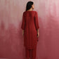 trueBrowns Maroon Modal V Neck Kurta Co-ord Set - Swadesiicart