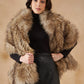 InWeave Women's Winter Beige Faux Fur Cape - Swadesiicart