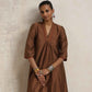 trueBrowns Brown Silk Kurta Set | Swadesiicart
