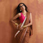 trueBrowns Brown Silk Ready To Wear Saree | Swadesiicart