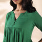 trueBrowns Green Cotton Long Kurta Pant Set | Swadesiicart