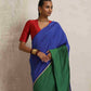 trueBrowns Blue Silk Ready To Wear Saree | Swadesiicart