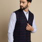 Even Apparels Men's Blue Waistcoat with Notched Lapel | Swadesiicart