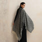 trueBrowns Charcoal Geometric Woollen Stole | Swadesiicart