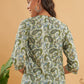 InWeave Women's Sage Green Paisley Print Top - Swadesiicart