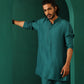 trueBrowns Men's Teal Silk Co-ord Set - Swadesiicart