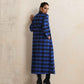 trueBrowns Blue Check Flared Winter Dress | Swadesiicart