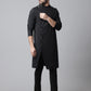 Even Apparels Black Sherwani Kurta With Asymetrical Cut | Swadesiicart