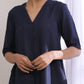 trueBrowns Blue Slub High Slit Kurta Pant Set | Swadesiicart