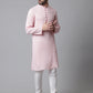 Even Apparels Pink Pure Cotton Kurta With Band Collar | Swadesiicart