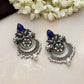 trueBrowns Silver Tone Handpainted Earrings | Swadesiicart