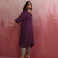 trueBrowns Purple Modal Kimono Kurta Set | Swadesiicart
