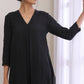 trueBrowns Black Dobby Neck Pleat Kurta Pant Set | Swadesiicart