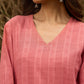 trueBrowns Coral Cotton Dobby Relaxed Co-ord Set - Swadesiicart