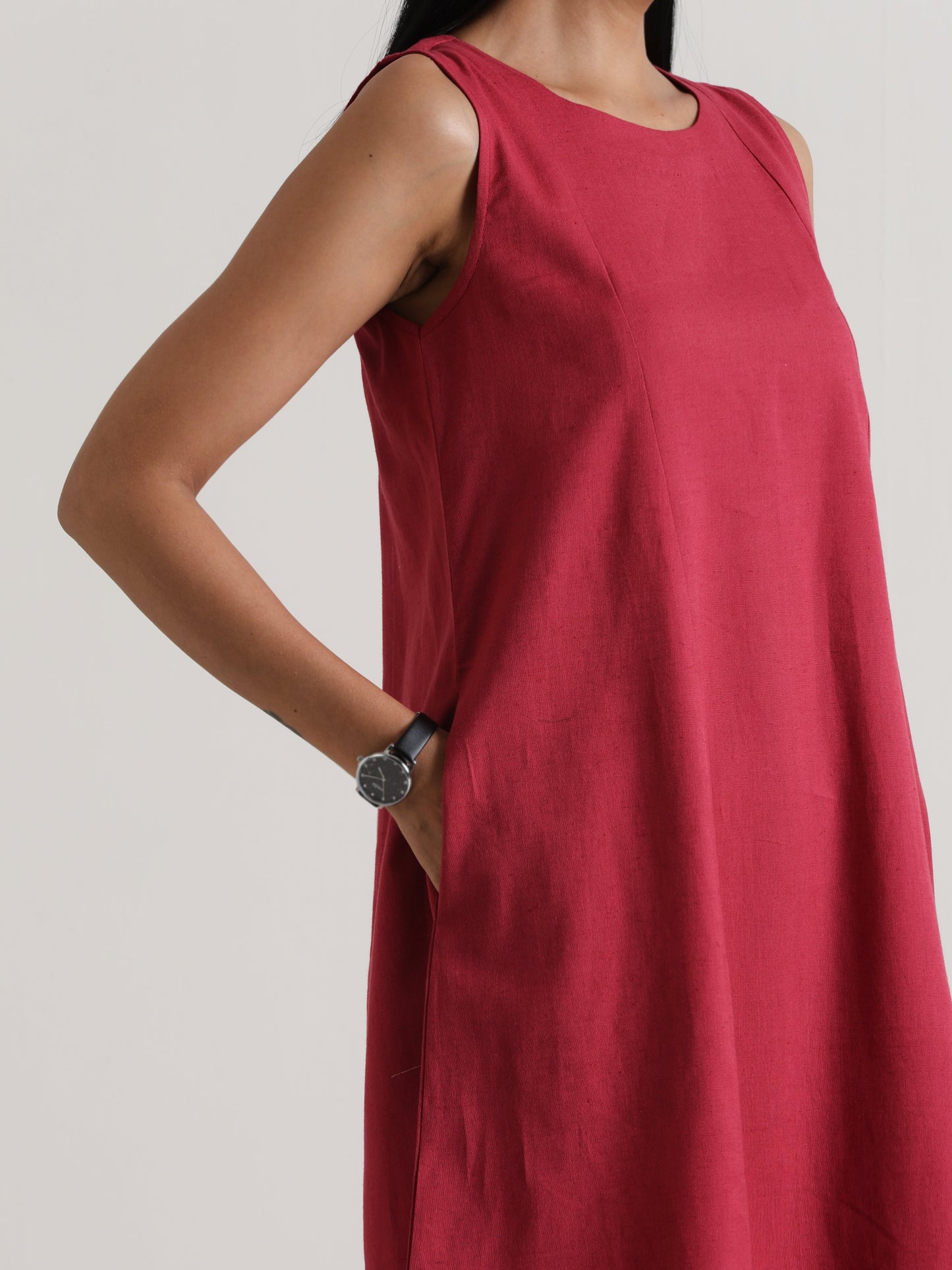 trueBrowns Honey Red Panelled Co-ord Set - Swadesiicart