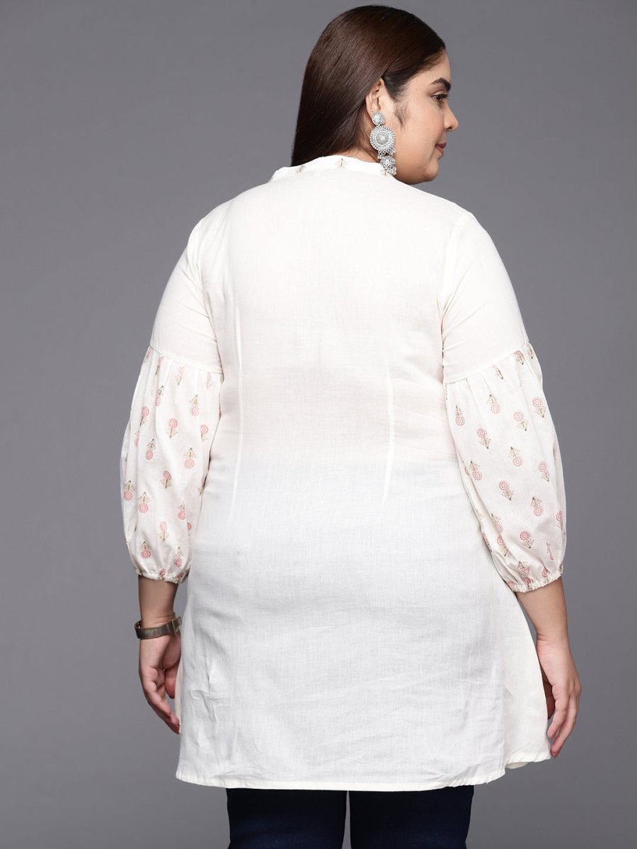 Ahalyaa Mandarin Collar Printed Tunic | Swadesiicart