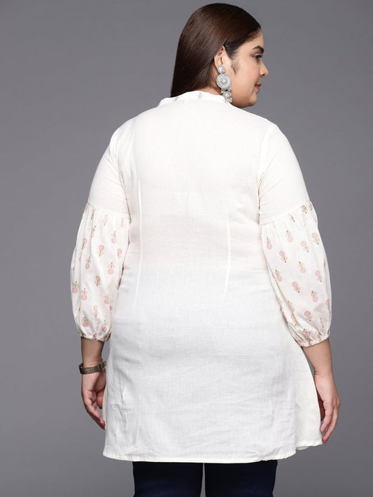 Ahalyaa Mandarin Collar Printed Tunic | Swadesiicart