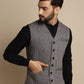 Even Apparels Men's Black Woolen Waistcoat with welt pockets | Swadesiicart