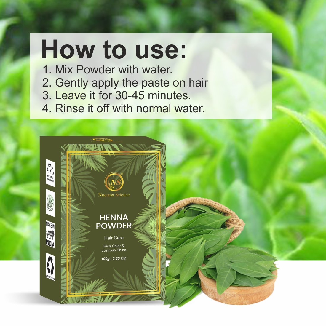 Nuerma Science Henna (Organic & Natural) Powder For Hair Color | Swadesiicart