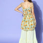 InWeave Women's Off White Yellow Floral Print Tie Up Kurta Sharara Set - Swadesiicart