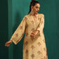 trueBrowns Beige Floral Bunch Muslin Silk Printed Relaxed Co-ord Set - Swadesiicart