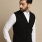 Even Apparels Men's Black Waistcoat with Notched Lapel | Swadesiicart