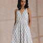 trueBrowns Green Buta On White Block Print Cotton Sleeveless Wrap Dress | Swadesiicart